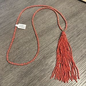 NWT Torrid Peach Beaded Necklace with Tassle
